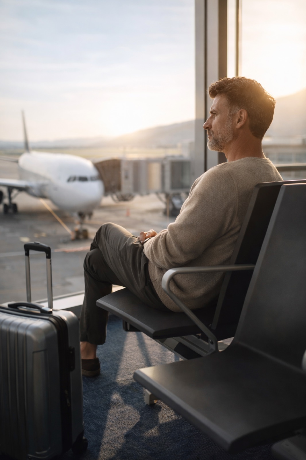 Passenger waiting at an airport